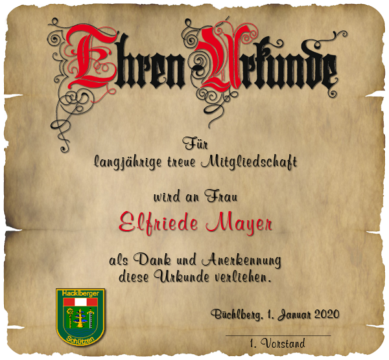 Ehren Urkunden Gestaltung und Druck von Urkunden für Vereine usw.
